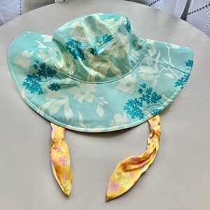 Disney World Beach Wide Brimmed Hat with Silk Tie